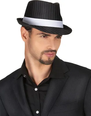 Immagine prodotto di Cappello da gangster con righe sottili bianche e nere - Taglia unica