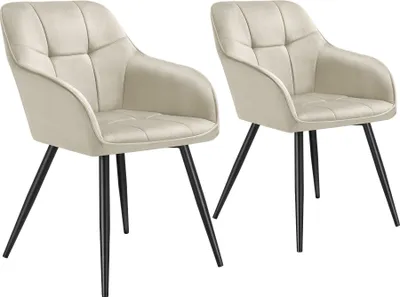 Produktbild von tectake® Esszimmerstuhl Marilyn gepolstert, in Samtoptik, gesteppt 58 x 62 x 82 cm