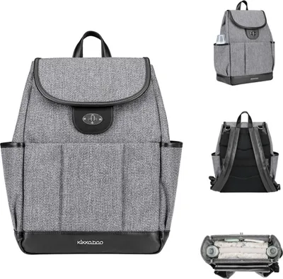 Obrázek produktu pro Kikkaboo přebalovací taška Morice backpack magnetické knoflíky, twist lock, nastavitelná šedá barva