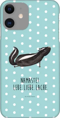Produktbild von Mr. & Mrs. Panda Iphone 11 Handyhülle Stinktier Yoga - Türkis Pastell - Geschenk, Raubtier, XS, Liebe, Handy Schutzhülle, Namaste, Cover, Skunk, Hülle