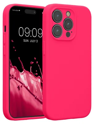 Produktbild von kwmobile Silikon Case für Apple iPhone 14 Pro Hülle - Soft gummierte Handyhülle, Schutzhülle Cover in Neon Pink