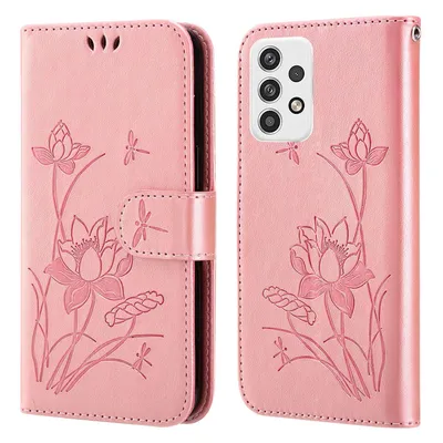 Productafbeelding van König Design hoesje, compatibel met Samsung Galaxy A23, kunstleren telefoonhoesje - telefoonhoesje, roze