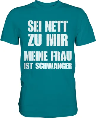 Produktbild von Meine Frau ist Schwanger Herren Premium T-Shirt – Diva Blue / L