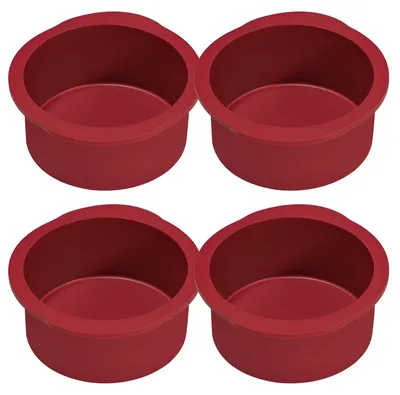 Productafbeelding van Silikon Bakvormen Rond, Antiaanbak Klein 10cm, Set van 4 Stuks
