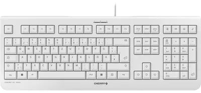 Produktbild von CHERRY KC 1000, Kabelgebundene Tastatur, Weiß Grau, USB (QWERTZ - DE), Volle Größe (100%), Kabelgebunden, USB, QWERTZ, Grau