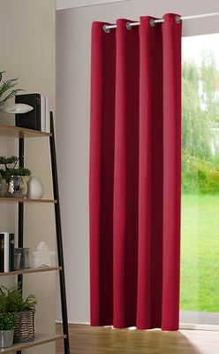 heimtexland ® Verdunkelungsvorhang Thermogardine Verdunkelungsgardine Ösenschal Deko Vorhang Blickdicht verdunkelnd Kälteschutz Sonnenschutz Typ139 bordeaux-rot