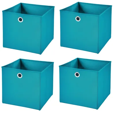 Immagine prodotto di Elzusha - Set di 4 scatole pieghevoli turchesi, dimensioni 28x28x28 cm