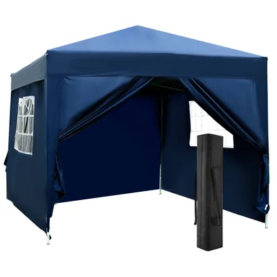 Produktbild von Outsunny Pavillon 3x3m Faltpavillon 4 Seitenwände mit Fenster Tür mit Reißverschluss Festzelt Gartenzelt Pop-Up-Pavillon inkl. Heringe Abspannseile Tragetasche Metall Oxford
