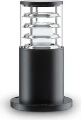 Produktbild von Pollerleuchte Aluminium 25 cm hoch IP54 Schwarz E27 rund Modern Stehlampe außen