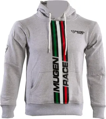 Productafbeelding van MUGENRACE gestreepte hoodie, lichtgrijs, maat M