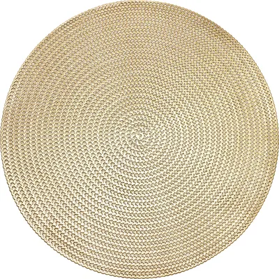 Immagine prodotto di Tovagliette Krumble - Tovagliette - Sottobicchieri - Rotonde - PVC - Protezione della tavola - Resistente al calore - Tovaglietta decorativa - Oro - 37 cm (d)