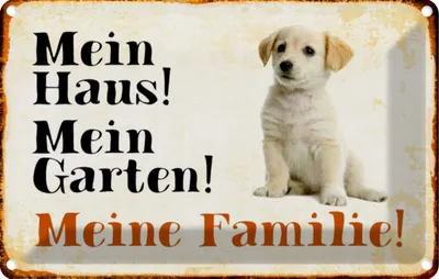 Produktbild von vianmo Blechschild 20x30 cm Hund Labrador mein Haus Garten Familie Tier Haustier