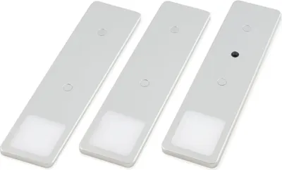 Produktbild von LED Unterbauleuchte Solid2, SET silbergrau, mech. Schalter, 3W 3er Set warmweiß