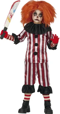 Immagine prodotto di Clown spaventoso divertente costume Halloween bambini fantasia festa, taglia: 140/146 colore: nero