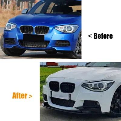 Zdjęcie produktu dla Przedni spojler samochodowy z błyszczącym czarnym rozdzielaczem do serii 1 F20 F21 Early M-Sport 2012-2014 akcesoria aerodynamiczne