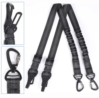 Produktbild von Hundeautogurt Hundesicherheitsgurt Haustiergeschirr - Verstellbar - Reflektierend - 42 bis 82 cm - Schwarz