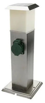 Produktbild von LED Sockellampe, 2-Fach Steckdosen, Edelstahl, H 40 cm