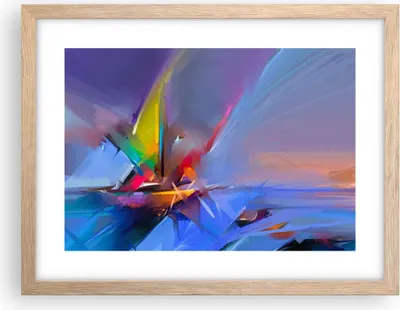 Produktbild von Gerahmtes Poster - Rahmen in heller Eiche - Abstraktion modern - 40x30 cm - Wand Bild - Wanddeko - Wandbilder - Wandposter - Bilderrahmen - Bilder - Kunstdruck - Wandbild - P2NAA40x30-4030