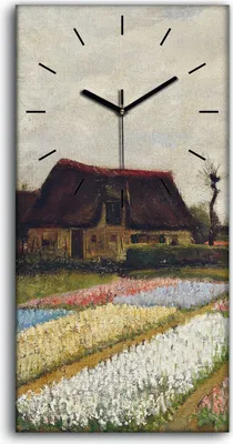 Produktbild von Küche Wohnzimmer Wand Leinwand Uhr Geräuschlos Kunstdruck 30x60 Zwiebelfelder - schwarze Hände