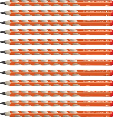 Zdjęcie produktu dla Ergonomiczny trójkątny ołówek dla praworęcznych - STABILO EASYgraph w kolorze pomarańczowym - Pojedynczy ołówek - Twardość HB