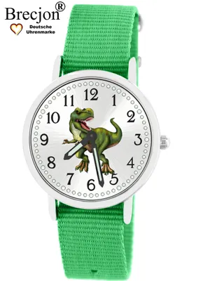 Produktbild von T-Rex Kinderuhr Armbanduhr Jungen Mädchen Lernuhr 5ATM Dino Armband grün 5104