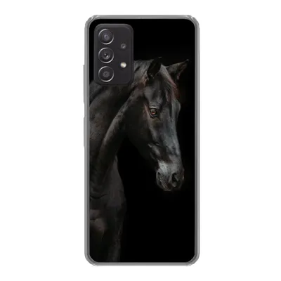 Produktbild von MuchoWow® Handyhülle Schutzhülle Hülle für Samsung galaxy a73 Pferd - Tiere - Schwarz - Porträt Silikon Softcase Handy Hülle - Handyhülle
