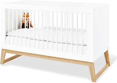 Produktbild von Kinderbett 'Bridge' - Umwandlbarer Wiegedeck - Babybett - Matte Oberfläche - Aufbaubare Junior Bett - 150cm x 76cm x 94cm