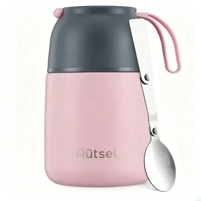 Produktbild von Thermobehälter für Essen 500ml Edelstahl Warmhaltebehälter Rosa