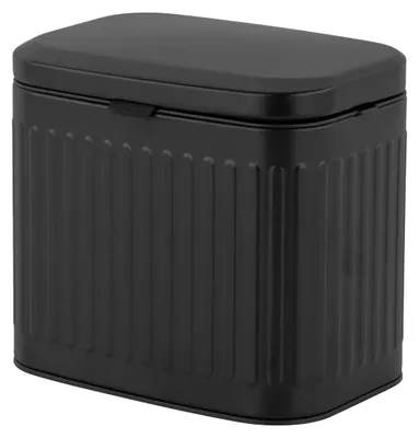 Immagine prodotto di Relaxdays - Cestino da rifiuti a parete, 4 l, da appendere o incollare, con secchio interno, in metallo, cestino da cucina, cestino da bagno, nero