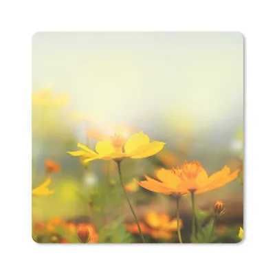 Produktbild von MuchoWow® Mauspad Mousepad Blumen - Landschaft - Gelb 20x20 cm - Mousepads - Maus Mat - Pad - Mausunterlage - Desk Mat - Bureauartikeln