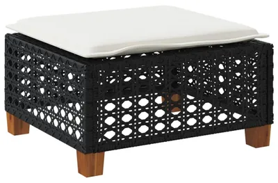 Obrázok produktu pre vidaXL Záhradná stolička s vankúšom čierna 63,5x56x32 cm Poly ratan