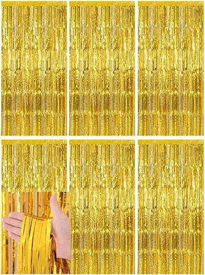 Produktbild von Glitzernde Vorhänge 6 Stück gold 1m x 2m Dekoration
