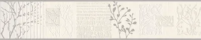 Produktbild von A.S. Création selbstklebende Bordüre Only Borders mit Blumen floral grau silber beige 5,00 m x 0,13 m