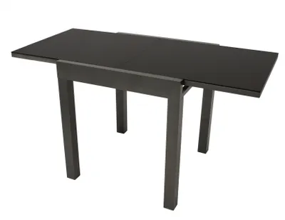 Produktbild von Balkon-Ausziehtisch Gartentisch Tisch Glaspatte Gestell Alu-dunkelgrau 70-140cmx70x75cm