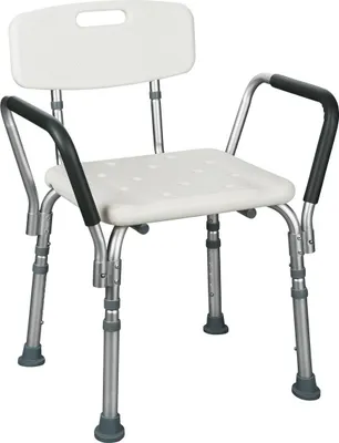 Produktbild von Duschsitz Duschhocker mit Rückenlehne und Armlehne - 110 kg belastbar