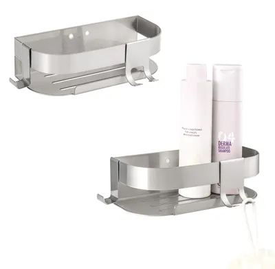 Immagine prodotto di set di 2 mensole per doccia eluno, mensola per bagno con ganci in acciaio inox