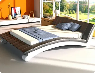 Produktbild von Wasserbett Bett Betten Komplett Lederbett Polsterbett mit Matratze  Neu IRINA
