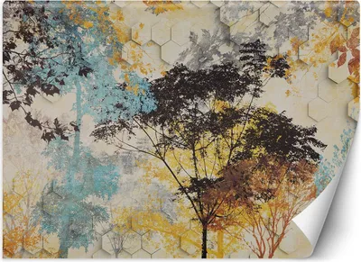 Produktbild von Vlies fototapete Herbstbäume 300x210 cm Feeby Bunt inkl. Kleber einfache Montage