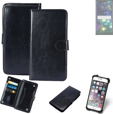 Produktbild von K-S-Trade 360° Hülle kompatibel mit LG Electronics V50 ThinQ schwarz Kunstleder Case BookCase WalletCase Kunstlederederhülle Handyhülle,