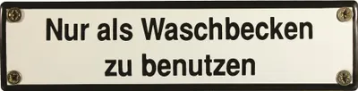 Produktbild von Eisenbahn Schild Nur als Waschbecken zu benutzen