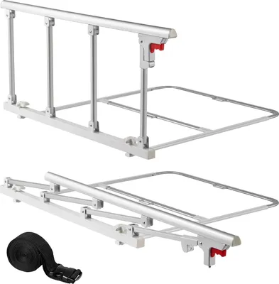 Image de Barrière de lit pour seniors - Barrière de lit pliable 97 cm - Avec sangle de fixation - Protection anti-chute - Protection des bords - Pour lits simples et doubles