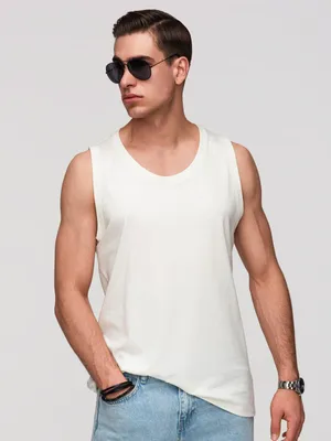 Image de Débardeur OMBRE coupe classique, style sportif OM-TSBT-0272 blanc S