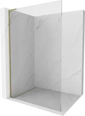 Image de Mexen Kioto L paroi de douche à l'italienne 60 x 200 cm, transparent, or - 800-060-103-50-00
