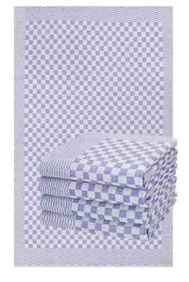 Produktbild von Betz 5er Set 50x100cm Küchentuch Baumwolle Meinor Grubentuch strapazierfähig und saugstark trocknergeeignet - Gastronomiequalität -Geschirrtücher blau