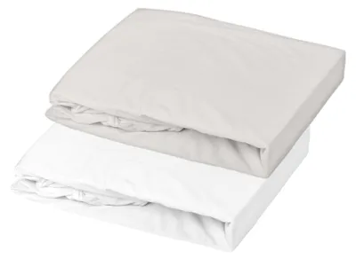 Imagen del producto de Juego de 2 fundas nórdicas de algodón de 140 cm en blanco/perla