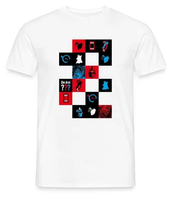 Produktbild von Spreadshirt Die Drei Fragezeichen Kacheldesign Männer T-Shirt, XXL, Weiß