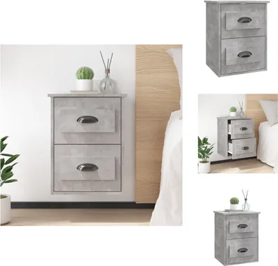 Produktbild von vidaXL Wand-Nachttisch Betongrau 41,5x36x53 cm -  Nachttische