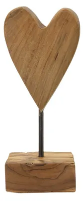 Produktbild von Kleine Herz-Skulptur aus recyceltem Teakholz — Unikat