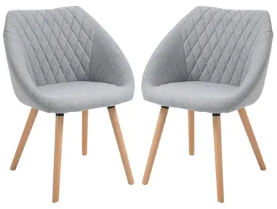 Produktbild von Esszimmerstühle – Set aus 2 skandinavischen Designstühlen mit Armlehnen
