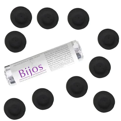 Productafbeelding van Bijos houtskooltabletten 40 mm, rookhout van bamboe, snel aansteken